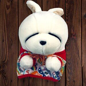 MASHIMARO Vintage Y2K Plush Easter Bunny 8” Heart Love Red Dress Anime Kim Jae